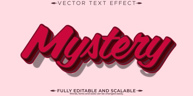 Gratis Vektor mystery editable text effect editable secret and detective text style