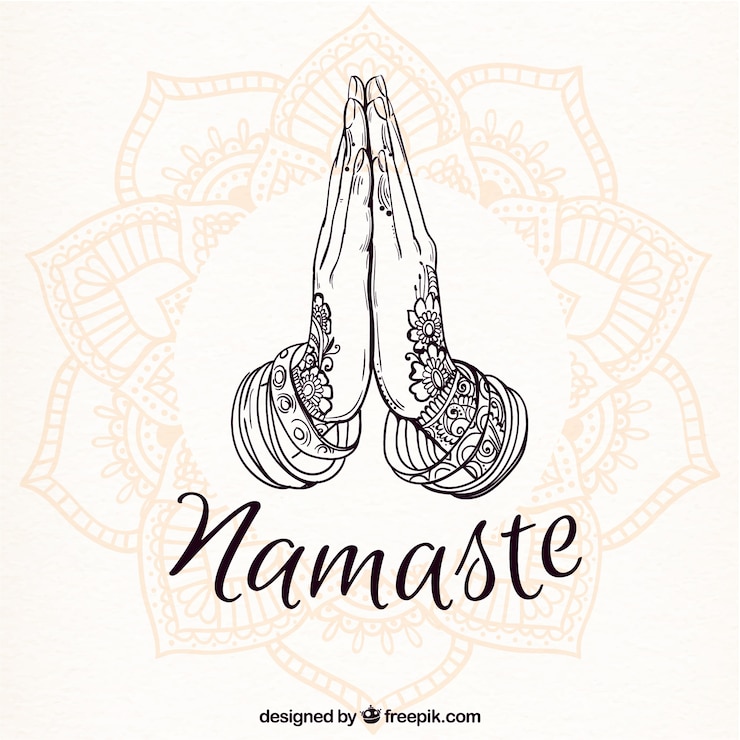 Gratis Vektor namaste hand posture  background