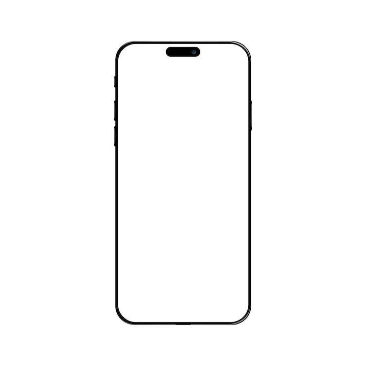 Gratis Vektor new modern realistic front view black iphone mockup isolated on white mobile template vector