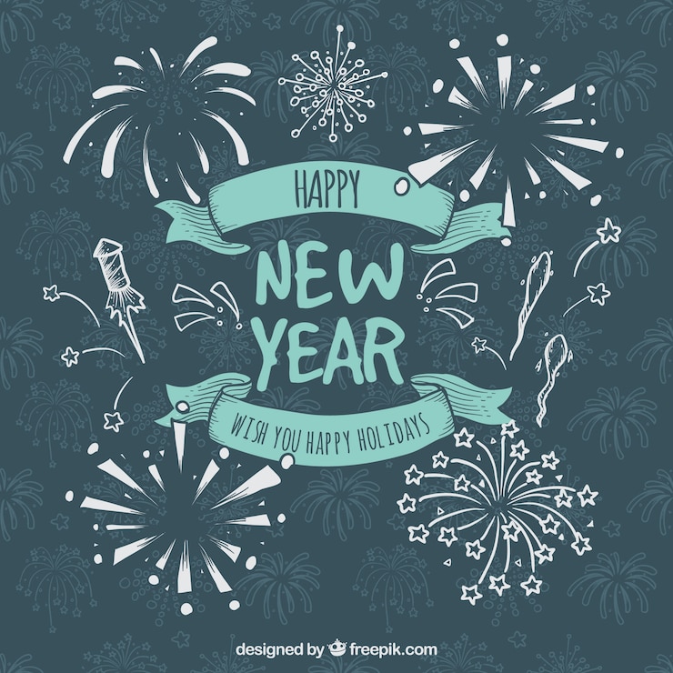 Gratis Vektor new year background with original style