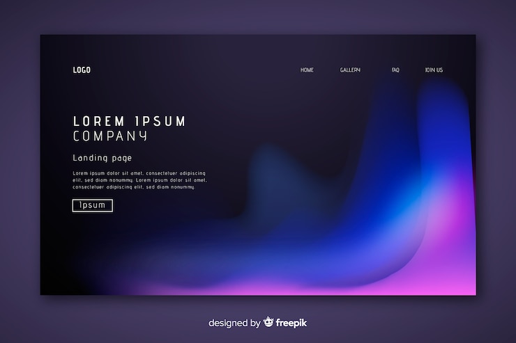 Gratis Vektor northern lights landing page