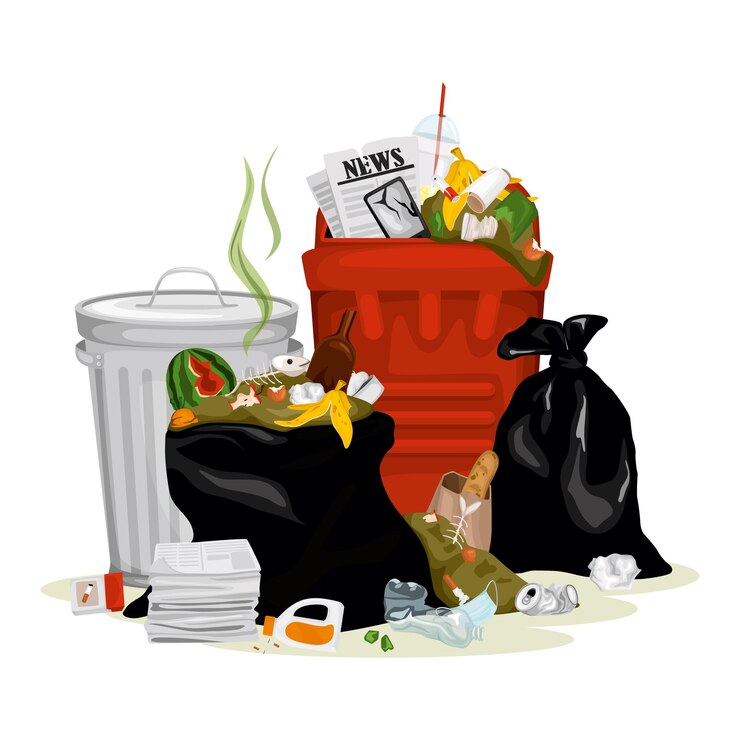 Gratis Vektor organic waste garbage composition
