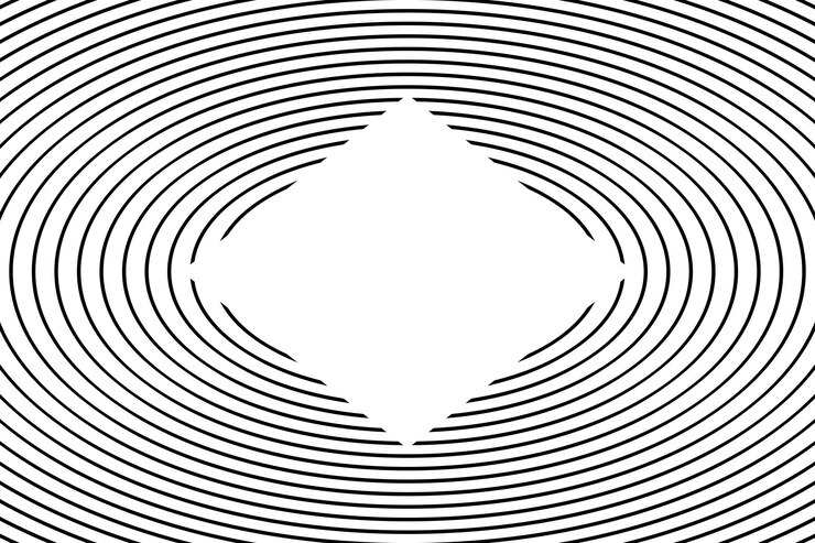 Gratis Vektor oval black lines abstract background