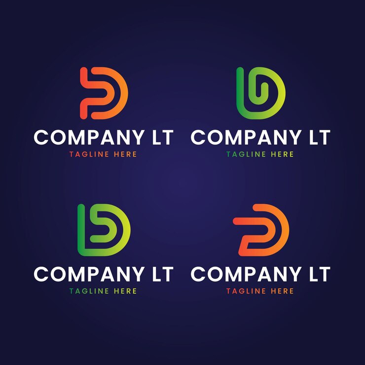 Gratis Vektor pack of different gradient d logo