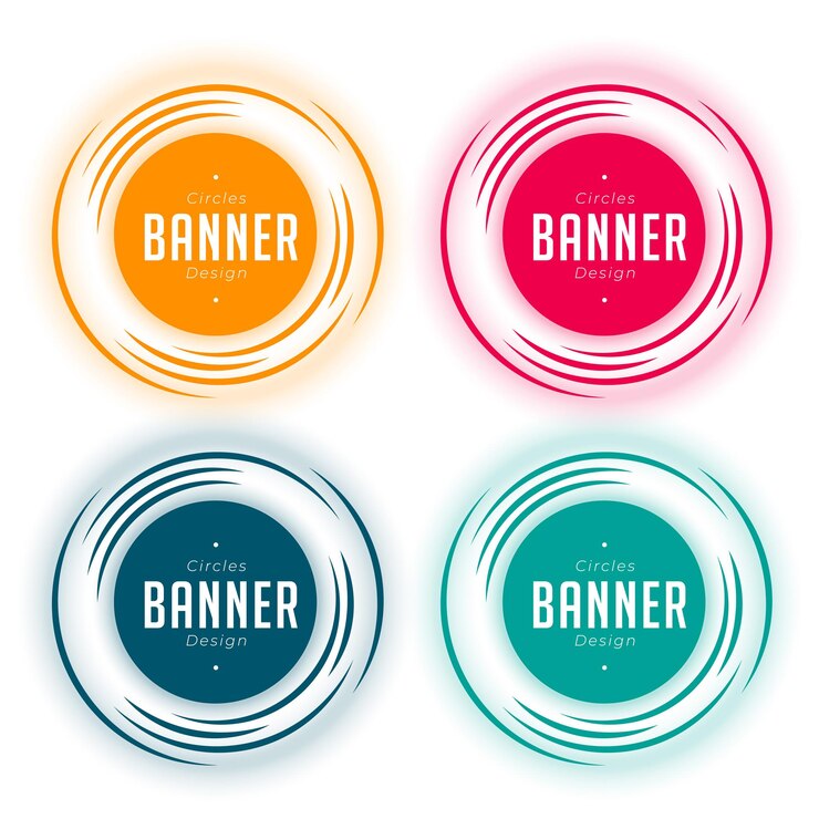 Gratis Vektor pack of stylish round shape element design