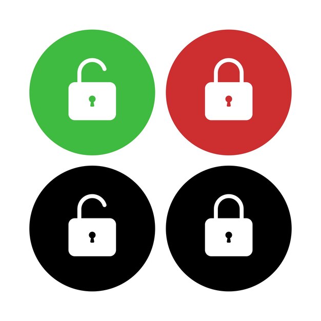 padlock circles set colour and glyph