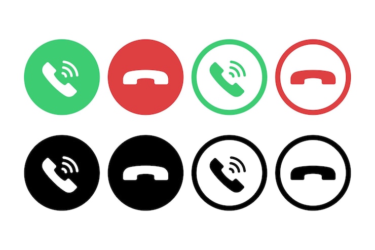 Gratis Vektor phone call and hang up set