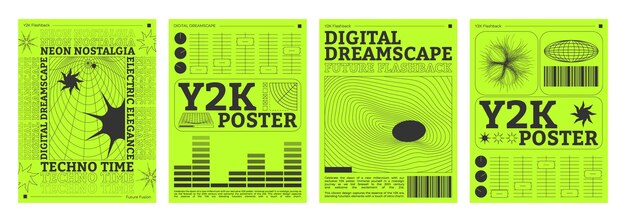 poster design template in trendy y2k style