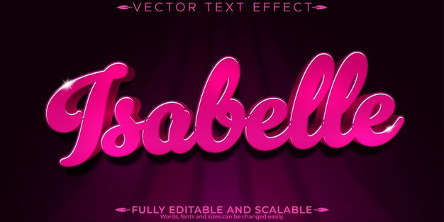 Princess girl text effect editable queen and pink text style