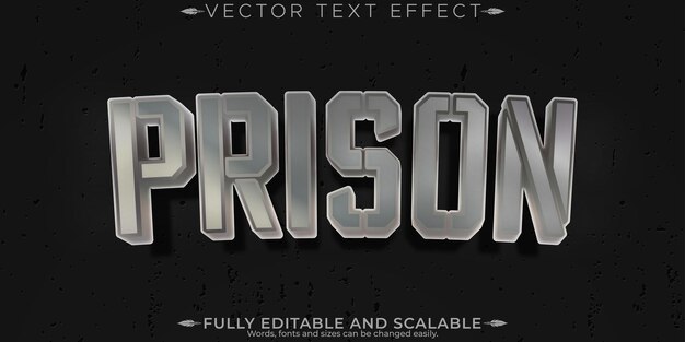 prison editable text effect editable metallic and jail text style