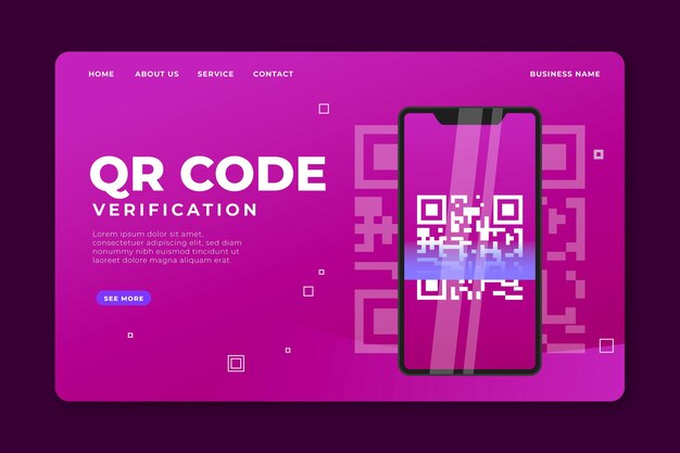 qr code verification landing page template