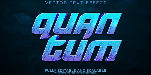 Quantum text effect editable future and fiction font style