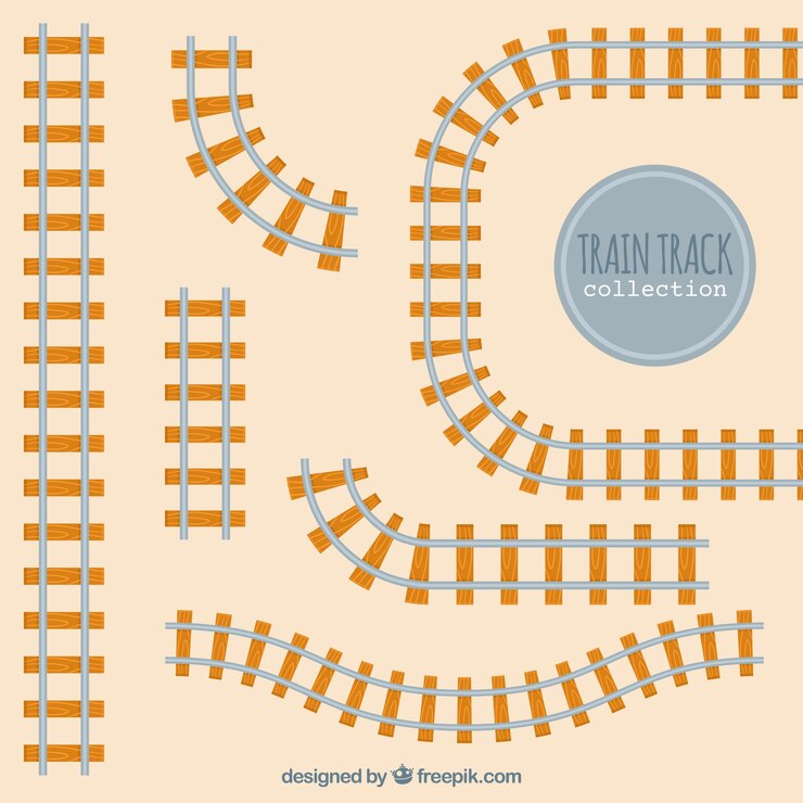 Gratis Vektor railway tracks in flat design