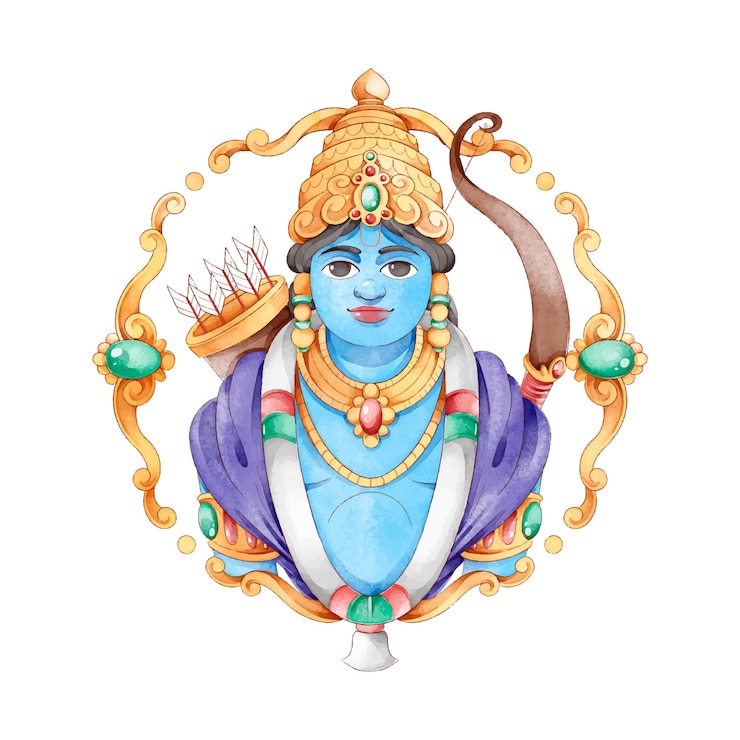 Gratis Vektor ram navami festival character avatar
