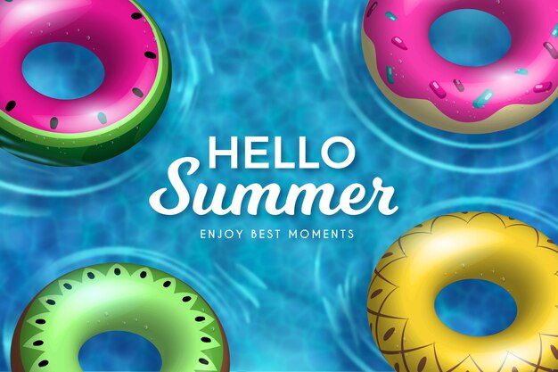 realistic hello summer
