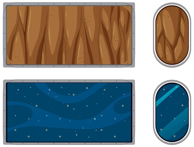 Rectangle and capsule shape with galaxy pattern