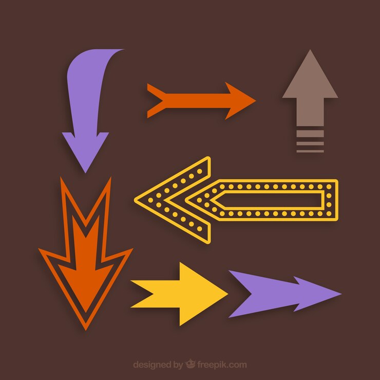 Gratis Vektor retro directional arrow signs
