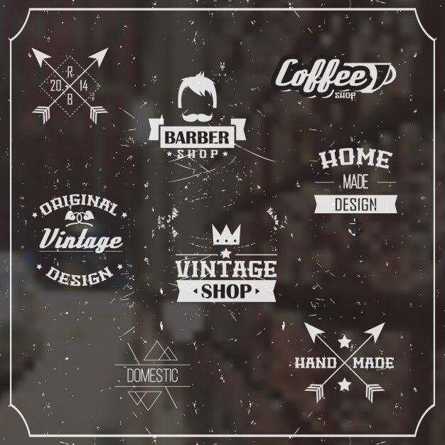 Gratis Vektor retro labels collection