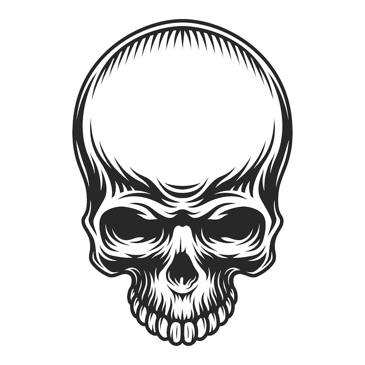 Gratis Vektor retro vintage skull
