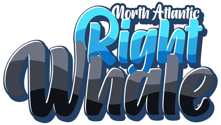 Gratis Vektor right whale logo text
