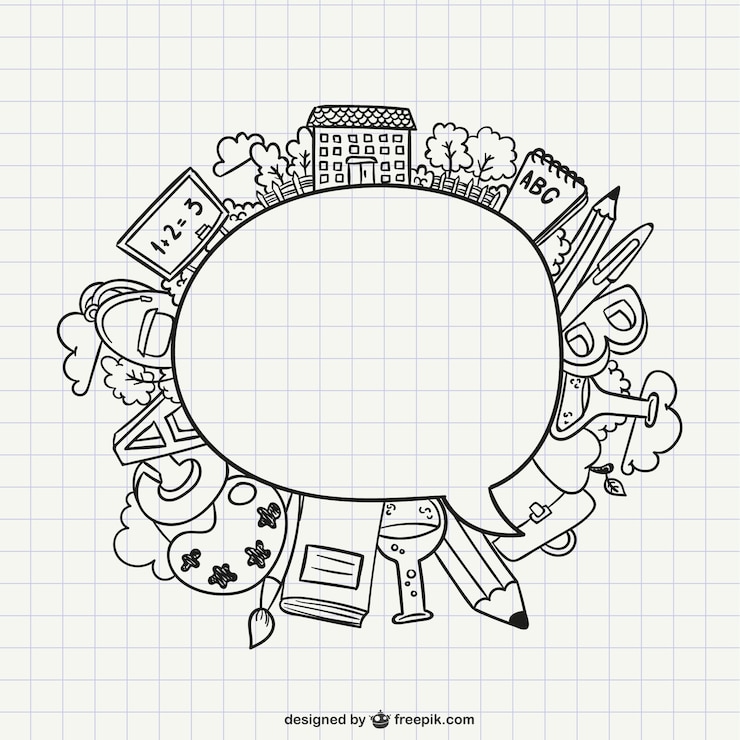 Gratis Vektor school speech bubble