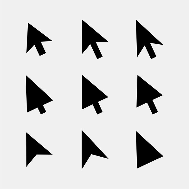 set of computer mouse pointer element symbol design