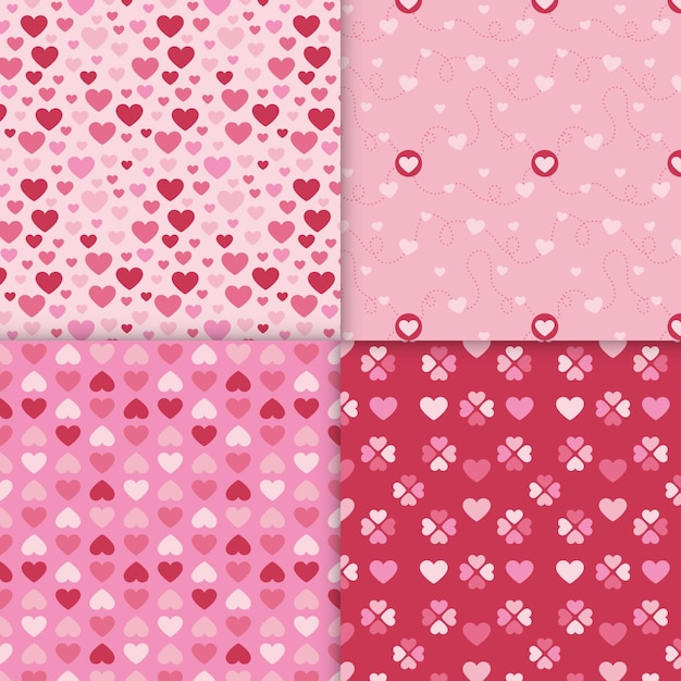 Set of flat design valentine's day patterns
