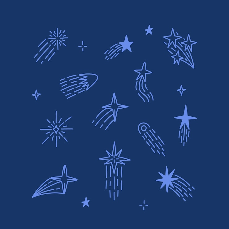 Gratis Vektor shooting star drawing illustration