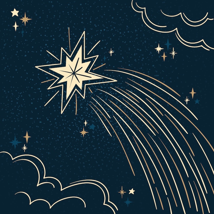 Gratis Vektor shooting star drawing illustration