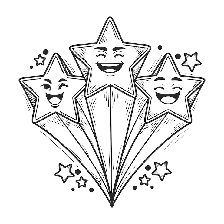Gratis Vektor shooting star drawing illustration