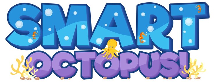 Gratis Vektor smart octopus award font banner
