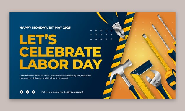 Social media promo template for 1st may labor day celebration