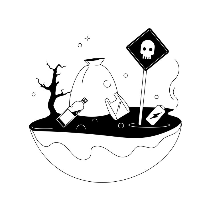 Gratis Vektor soil pollution abstract concept vector illustration land degradation groundwater pollution soil contamination agricultural chemical products toxic pollutant analysis abstract metaphor