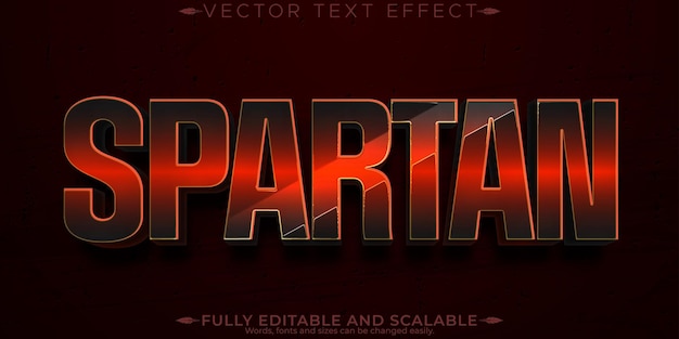 Spartan text effect editable ancient and warrior customizable font style