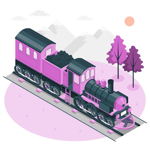 Steam train concept illustration