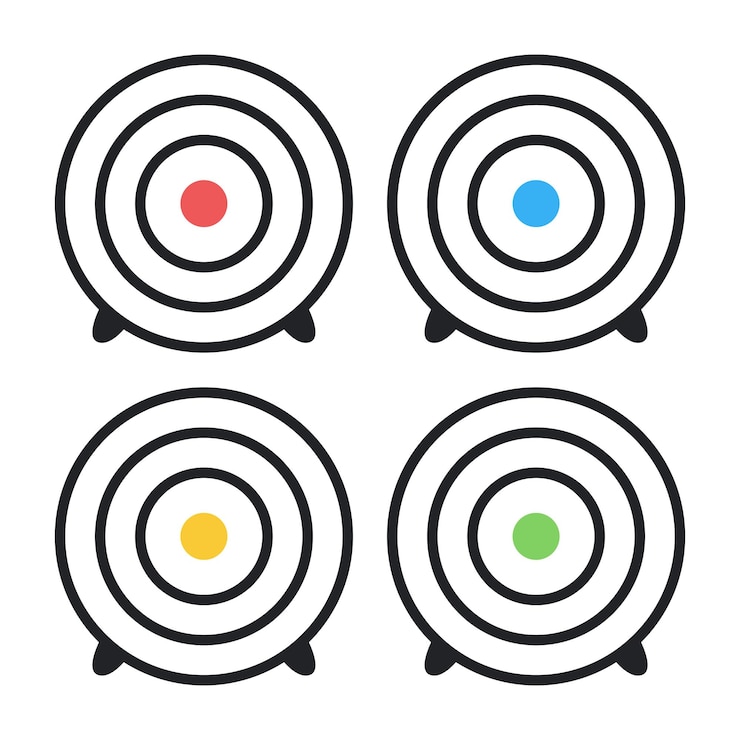 Gratis Vektor target outline multiple colours