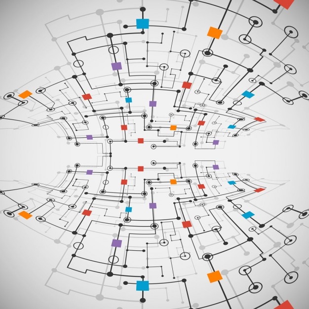 Gratis Vektor technological background with a circular circuit