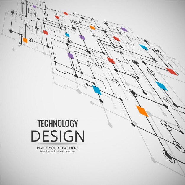 Gratis Vektor technological background with full color links