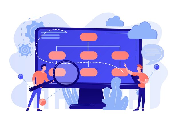 Tiny people analyst and data scientist working with data. Data driven business model, comprehensive data strategies, new economic model concept