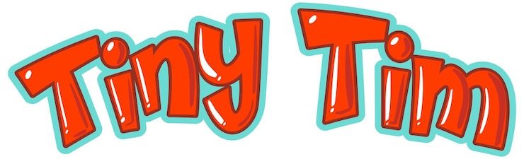 Gratis Vektor tiny tim logo tekstdesign