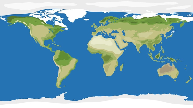 Gratis Vektor top view of world map background