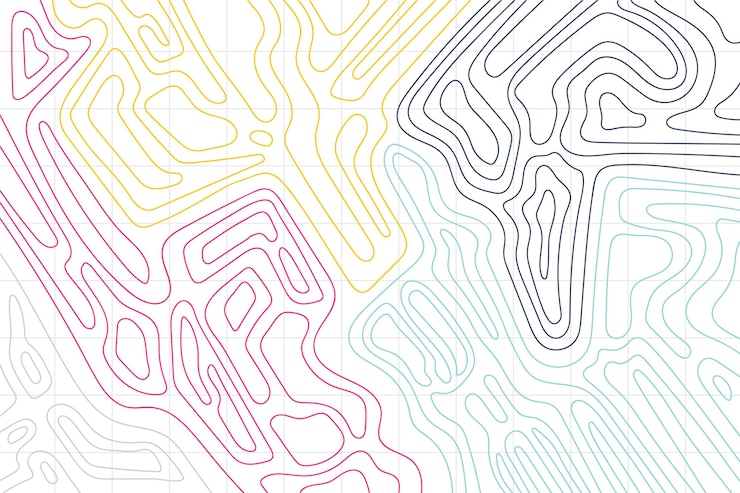 Gratis Vektor topografisk kart bakgrunn
