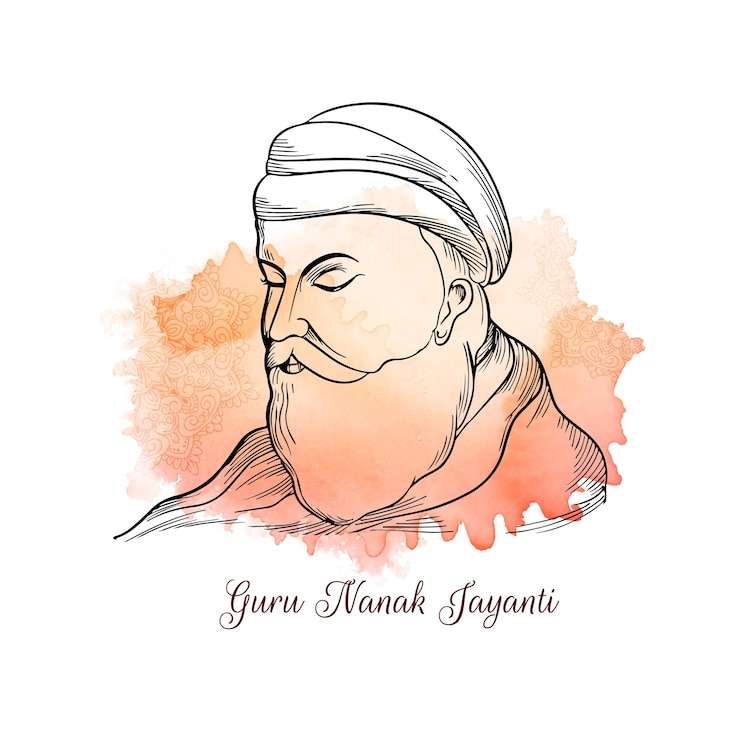 Gratis Vektor traditional happy guru nanak jayanti elegant background vector