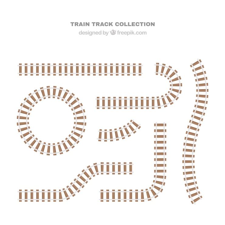Gratis Vektor train tracks in flat design