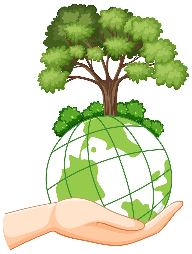 Gratis Vektor tree forest on globe vector