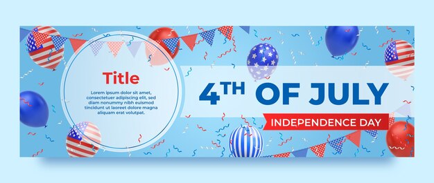 twitter header template for american 4th of july celebration