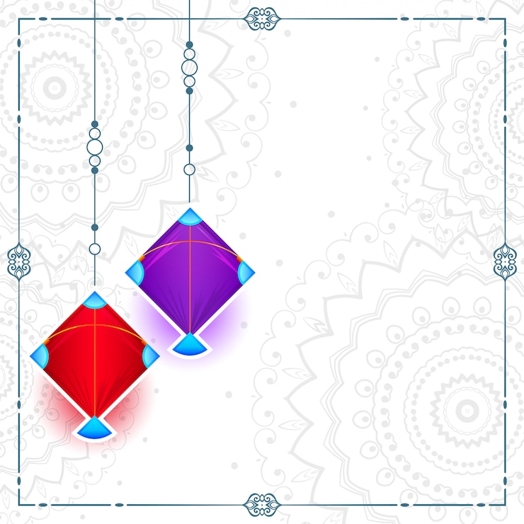Gratis Vektor two kites on white  with text space card design