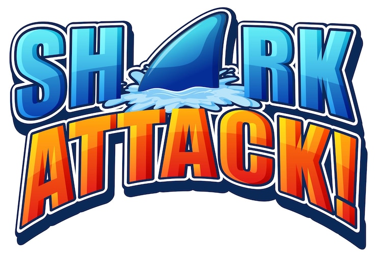 Gratis Vektor typografisk design for shark attack