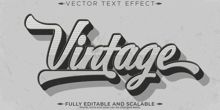 Gratis Vektor vintage editable text effect editable retro and nostalgic text style