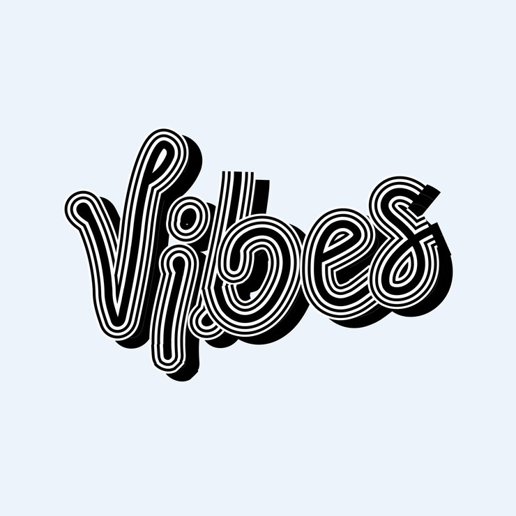 Gratis Vektor vintage greyscale vibes vector cursive font typography